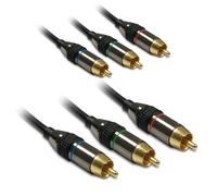 Metronic 419205 Pack de 3 Câbles RCA M/M 1,5 m Noir