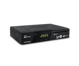 METRONIC 441680 Décodeur Fransat 4K UHD HDR10 Satellite, Réception TNT Gratuit, Son Dolby Atmos, Port USB Double Power, Carte Fransat Incluse, Pause et Lecture TV (Time Shift)