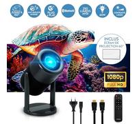 METRONIC 475350 Vidéoprojecteur Portable connecté WiFi Bluetooth Haut-Parleur Intégrés pour Jeux Vidéo, Films, Présentation - Puissant Projection jusqu'à 5m avec Télécommande - Noir
