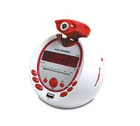 Metronic 477021 Radio-Réveil Enfant Pirate MP3 USB Projection 180°- Rouge et Blanc