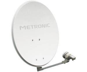 Metronic 498150 Kit parabole acier 60cm + Tête de parabole LNB universelle - EURASIS - Blanc