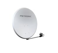 Metronic 498250 Kit parabole acier 80cm + Tête de parabole LNB universelle - CALYSTA - Blanc