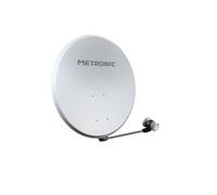 METRONIC 498250 Parabole Diamètre 80 cm avec LNB universel pour Récception Satellite - Traitement Anti Corrosion - UHD 4K - Blanc