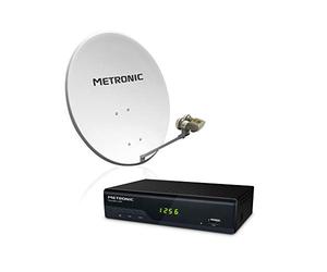 Metronic 498268 Calysta 80 MB Parabole acier Blanche 80cm + LNB monobloc