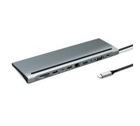 METRONIC Adaptateur USB-C 11 en 1, Station d'accueil HDMI VGA RJ45 SD Micro SD, Port USB-C PD 100W, Sorties Audio/Vidéo, PC Ordinateur Portable - 395297