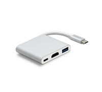 METRONIC Adaptateur USB-C 3 en 1 METRONIC, HDMI 4K, USB Type A, Charge 100W, Compact & Léger - 395296