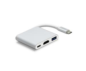 METRONIC Adaptateur USB-C 3 en 1 METRONIC, HDMI 4K, USB Type A, Charge 100W, Compact & Léger - 395296
