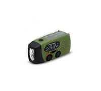 Metronic 477216 Petite Radio FM Solaire Portable Chargement 2000mAh Dynamo - Poste avec Bouton SOS Alarme Urgence - Fonction Torche Eclairage LED pour Camping, Bivouac- Vert
