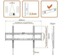 Metronic - Kit de montage - pour Écran LCD - noir - Taille d'écran : 55"-70" - Interface de montage : 600 x 400 mm - montable sur mur Noir G