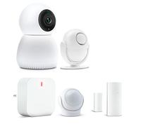 Metronic Kit sécurité Alarme Maison avec caméra rotative 360° (5 pièces) Blanc 495750