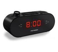 Metronic 477039 Radio-réveil FM Projection Double Alarme avec Fonctions Sleep/Snooze, Luminosité Réglable Et Piles De Sauvegarde De L'heure Noir