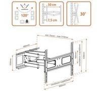 Metronic - Support - pour Écran LCD - Taille d'écran : 55"-70" - Interface de montage : 600 x 400 mm - montable sur mur noir G