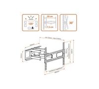 Metronic 451068 Support mural rotatif/inclinable pour TV écran 42" à 65" Noir