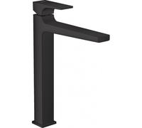 hansgrohe Metropol mitigeur monocommande pour lavabo 260 avec poignée, vidage par poussée, pour cuvettes de lavabo, saillie 204mm, 32512670, Couleur: Noir Mat