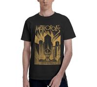Metropolis, Fritz Lang, 1926 - Vintage Movie Poster, b&w T-Shirt Mens Clothing Fitted t Shirts for Men T-Shirt Black 3XL