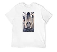 Metropolis T Shirt Men's Cotton Novelty T-Shirts Fritz Lang Movie Robot Science Film Tee Shirt Short Sleeve Clothing T-Shirt White XXL