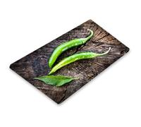 Metrox Couvre-plaque de cuisson 30x52cm pour induction, protection de cuisinière, décorative, en verre, planche à découper, verre de sécurité, protection anti-éclaboussures 1848 (Vert piment)