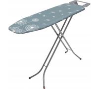 Metrox Planche à repasser pliable Basic - 114 x 34 cm - Planche à repasser avec filet en métal - Planche à repasser avec support en mousse de 5 mm et repose-fer - Planche à repasser avec pieds