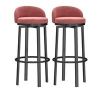 METTEOR Ensemble de 2 tabourets de Bar pivotants en Velours, Hauteur comptoir 65 cm avec Repose-Pieds, Design Moderne à Dossier Bas pour Cuisine, pub, Bistro - Assise élégante et Confortable (Pieds