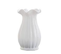 METTEOR Vase à Volants Simple Salon créatif Arrangement Floral décoration décoration de la Maison en céramique Fleur séchée Art (Blanc L)