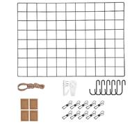 Mettez à niveau le support de grille, la photo de panneau d'aiguille de décoration de mur de fer de bricolage avec un panneau de mémo pour la famille, la cuisine, le bureau, etc.(45 * 65cm) noir