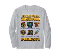Mettez l'armure complète de Dieu Éphésiens 6 Verset biblique chrétien Manche Longue