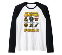 Mettez l'armure complète de Dieu Éphésiens 6 Verset biblique chrétien Manche Raglan