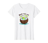 Mettez Le Citron Vert dans Le Cocktail Tropical Citron Vert T-Shirt, Femme, Blanc, L