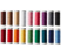 Mettler Fil à Broder Poly Sheen® - Fil à Coudre indéchirable à Broder 100% Polyester trilobé, pour Machine à Coudre et à Broder à la Main - Bobines de 18 x 200 m, Couleurs Assorties