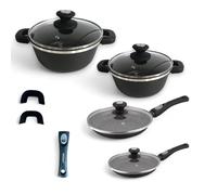 METTMANN PROFESSIONNEL - Batterie de cuisine 14 pièces, Induction,Lot Poele et Casserole Induction, Poêles Antiadhésif 20/24cm, Marmite 24/20 cm, Batterie de Cuisine Induction avec couvercle