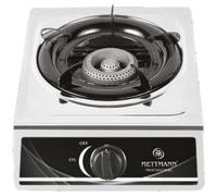 METTMANN PROFESSIONNEL - Réchaud Gaz Simple 1 Brûleur - 2.9 kW - Allumage Piézo, Acier Inoxydable, Facile à Nettoyer - Idéal Intérieur Et Extérieur, Caravane, Camping