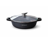 METTMANN PROFESSIONNEL - Sautoir/Sauteuse 40 cm - Fonte d'Aluminium - Revêtement Céramique Type Pierre - Couvercle en Verre - Tous Feux dont Induction - Sans PFOA