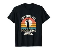 Mettre de côté Mes problèmes Golf Retro Sunset T-Shirt