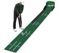 Mettre un tapis vert, tapis de golf - Tapis de golf,tapis de velours pour | utilisation intérieure, tapis de base en bois massif de golf avec boule de retour automatique à la maison