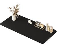 metui Grand tapis de maquillage de 100 x 40 cm pour protection de coiffeuse, imperméable, antidérapant, tapis de coiffeuse pour maquillage, tapis de protection pour coiffeuse et commode. (Noir)