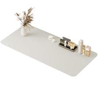 metui Grand tapis de maquillage pour coiffeuse, table de travail, imperméable, antidérapant pour coiffeuse de maquillage (blanc laiteux) 100 x 40 cm