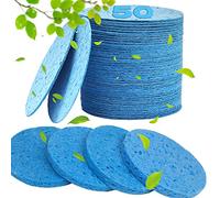 METUUTER Lot de 50 éponges compressées pour le visage pour esthéticiennes - 100% cellulose naturelle - Éponges cosmétiques professionnelles pour le nettoyage du visage, massage, exfoliation des