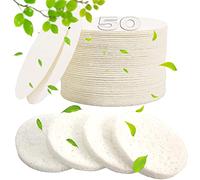 METUUTER Lot de 50 éponges compressées pour le visage pour esthéticiennes - 100% cellulose naturelle - Éponges cosmétiques professionnelles pour le nettoyage du visage, massage, exfoliation des