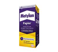 Metylan Colle à Papier Metylan Papier, Colle à Papier Forte pour Papier Peint léger, Normal et Lourd, 1 x 125 g de Colle pour tapisser et bricoler sans conservateurs, White