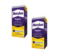 Metylan Colle pour Papier Peint - Formule Forte pour Formats Léger, Normal et Lourd - 2X 125g sans Conservateurs pour Tapisser et Bricoler