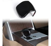 METYOUCAR Autocollant pour pommeau de levier de vitesse en fibre de carbone ABS pour pommeau de levier de vitesse L @a@nd R@Over R@Ange R@Over Sport/Vogue, VELAR/Discovery 5 2021-2026 (noir piano)