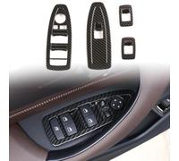 METYOUCAR Kit de garniture de panneau d'interrupteur de porte intérieure pour @B-M&W X1 F48 2016-2022 - Accessoires de garniture de cadre de lève-vitre (conduite à gauche) (motif fibre de carbone)