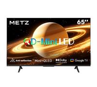 Metz Mini LED Smart TV 65 Pouces (164 cm), QLED, 4K Television Google TV Local Dimming Écran Mat Anti-reflet Dolby Atmos MEMC HDR 10+ Bluetooth S AI Processeur Tuner DVB-T/T2/C/S/S2 CI+ (MNH7000Z)