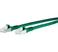 Metz Connect 1308450555-E RJ45 Câble réseau, câble patch CAT 6a S/FTP 0.50 m vert feuille de blindage, blindage par tresse