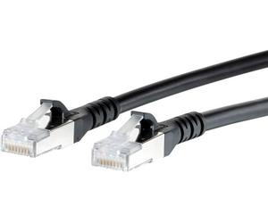 Metz Connect 1308451000-E RJ45 Câble réseau, câble patch CAT 6a S/FTP 1.00 m noir avec cliquet d'encastrement 1 pc(s)