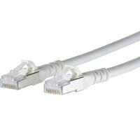 Metz Connect 1308451088-E RJ45 Câble réseau, câble patch CAT 6a S/FTP 1.00 m blanc avec cliquet d'encastrement 1 pc(s)