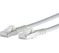 Metz Connect 1308451088-E RJ45 Câble réseau, câble patch CAT 6a S/FTP 1.00 m blanc avec cliquet dencastrement 1 pc(s)