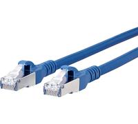 Metz Connect 1308451544-E RJ45 Câble réseau, câble patch CAT 6a S/FTP 1.50 m bleu avec cliquet d'encastrement 1 pc(s)