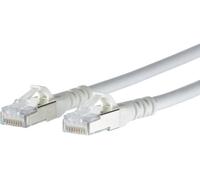 Metz Connect 1308451588-E RJ45 Câble réseau, câble patch CAT 6a S/FTP 1.50 m blanc avec cliquet dencastrement 1 pc(s)