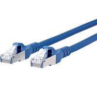 Metz Connect 1308452044-E RJ45 Câble réseau, câble patch CAT 6a S/FTP 2.00 m bleu avec cliquet dencastrement 1 pc(s)
